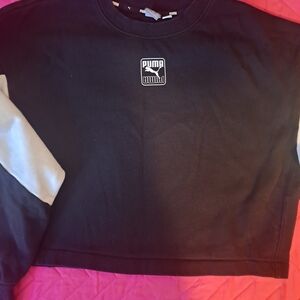 Puma Black and White Crop Crewneck